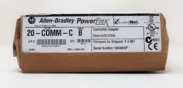 A boxed as new Allen-Bradley Power Flex ControlNet Adapter (CAT: 20-COMM-C B) (Box sealed).