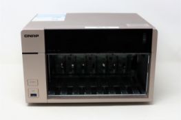 SOLD AS SEEN: A pre-owned QNAP TVS-863-4G 8 Bay Desktop NAS Enclosure (Enclosure only- no HDD or