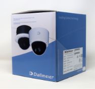 A boxed as new Dallmeier DDF5120HDV-DN-SM FHD Dome Camera in White (Box opened).