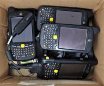 Eight pre-owned Motorola MC659B-PDOBAA00100 Hand Held Computer/Barcode Scanners (No batteries