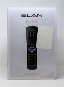 A boxed as new ELAN HR10 Handheld Remote Control with Charging Base (Box sealed, damaged box).