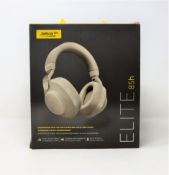 A pre-owned pair of Jabra Elite 85h Over-Ear ANC Wireless Headphones in Gold Beige (Boxed with