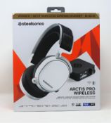 A boxed as new SteelSeries Arctis Pro Wireless Gaming Headset in White (P/N: 61474) (Box sealed,