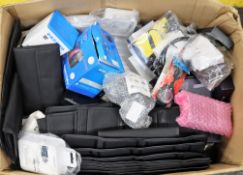 COLLECTION ONLY: A box of assorted small electrical items and accessories (All items sold as seen).