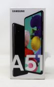 A boxed as new Samsung Galaxy A51 SM-A515F/DSN 128GB Dual Sim in Prism Crush Black (Box opened,