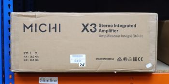 COLLECTION ONLY: A boxed as new Rotel Michi X3 Integrated Amplifier (Box sealed, some damage to