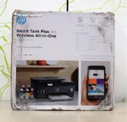 A boxed as new HP Smart Tank Plus 655 All-In-One Inkjet Printer in black (box opened) (box