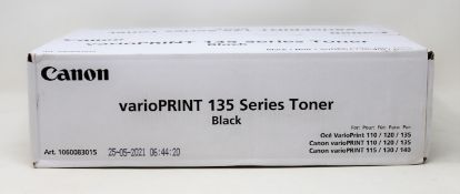 COLLECTION ONLY: Five boxed as new Canon VarioPrint 135 series toner cartridges in black (PN: