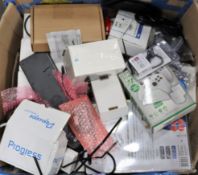 COLLECTION ONLY: A box of assorted new and pre-owned electrical items and accessories (All items