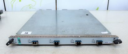 COLLECTION ONLY: A pre-owned Juniper DPCE-R-4XGE-XFP 4x10GE Enhanced DPC Module with transceiver