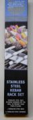 Four boxed as new Steven Raichlen - Best of Barbecue Stainless Steel Kebab Sets (1 rack, 6