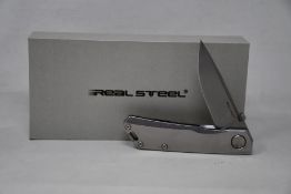 Six as new Real Steel Luna Eco pocket knives in stonewash (Over 18s only).