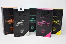 Twenty 100g boxes of Storm Tea loose leaf pyramids in a variety of flavours to include peppermint