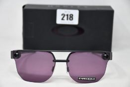 Three boxed as new Oakley Chrystl matte black frame with prizm indigo lenses (888392427021).