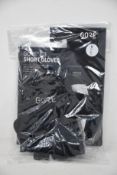 Eight pairs of as new Gore C3 black short cycling gloves (8 x US M, EU 7).