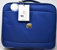 An as new Delsey Montrouge suitcase in blue.