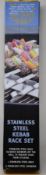 Four boxed as new Steven Raichlen - Best of Barbecue Stainless Steel Kebab Sets (1 rack, 6