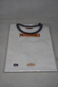 An as new Missoni print crew neck T-shirt in white (S - RRP £160).