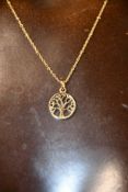 An as new Thomas Sabo 'Tree of Love' gold plated necklace (4051245397802).