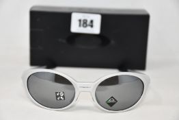 A boxed as new Oakley Eyejacket Redux Silver frame with prizm black polarized lenses (