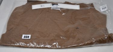 An as new Calvin Klein superior wool crew neck sweater in caramel (M).