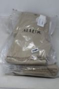 Five pairs of as new Allude cotton/silk trousers (2 x XS, 2 x S, 1 x M).