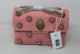 An as new Kurt Geiger Velvet mini Kensington bag in pale pink (RRP £140).