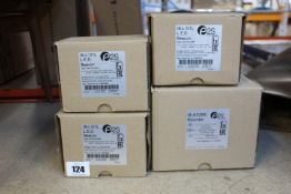 Three e2S LED Beacons (IS-L101L-G/R, G/A and G/G) and one IS-A105N Sounder.