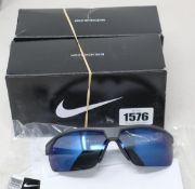 Two pairs of as new Nike Tailwind 12 sunglasses.