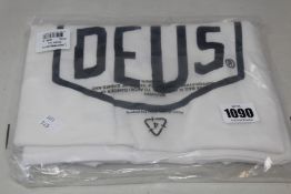 Six as new Deus Ex Machina Shield T-shirts in white (1 x S, 2 x M, 3 x L - RRP £32 each).
