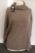 An as new Rails Imogen oversized cashmere rollneck jumper in hazelnut (XL - RRP £280).