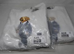 Two as new Ralph Lauren Rugby Bear sweatshirts in white (L - RRP £107 each).