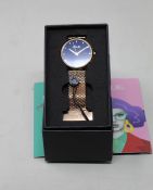 A women's as new Coluri Kahlo watch in navy (RRP £139).