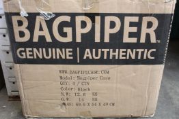 Four boxed as new Bagpiper Bagpipe Cases in black.