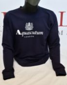Three men's as new Aquascutum Felpa Uomo sweatshirts in navy (XL).