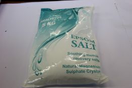 Sixteen packets of KG Physio eucalyptus epsom salts (5kg per packet).