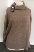 An as new Rails Imogen oversized cashmere rollneck jumper in hazelnut (XL - RRP £280).