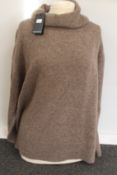 An as new Rails Imogen oversized cashmere rollneck jumper in hazelnut (M - RRP £280).