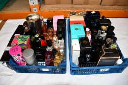 A quantity of assorted part used parfum and eau de toilette to include Channel, Hugo Boss,