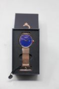 A women's as new Coluri Kahlo watch in navy (RRP £139).