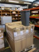 Ten boxes of six Addis Rattan Effect 40ltr Laundry Hampers in Charcoal.