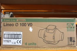 Four as new Vortice Lineo 100 VO long life extractor fans.
