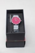 A women's as new Coluri Kahlo watch in scarlet (RRP £139).