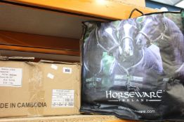 Five boxed as new Horseware Mio Fly Rug in bronze/navy (6'6