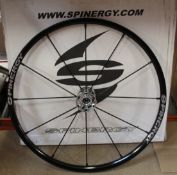 A Spinergy LX.24.12.111 lightweight extreme wheelchair wheel.
