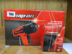 A boxed as new Snap-On 14.4v microlithium cordless impact wrench and a Snap-On 14.4v microlithium