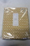 A pair of as new John Lewis & Partners Rona weave ochre eyelet curtains (RRP £180.00).