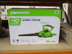 A Greenworks 40V Blower/Vacuum.