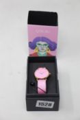 A women's as new Coluri Kahlo watch in rose (RRP £139).
