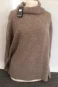 An as new Rails Imogen oversized cashmere rollneck jumper in hazelnut (M - RRP £280).